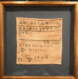 Vintage Cross Stitch Sampler Dated 1806