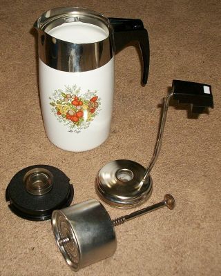 Vintage Corning 10 Cup Percolator Coffee Pot Maker Le Cafe Needs Cord
