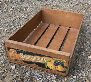 Vintage Wood Fruit Crate Box Stadelman 
