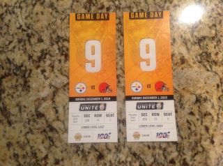 1 Pittsburgh Steelers Vs Cleveland Browns Ticket Stub Dec.  1,  2019