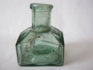 Old Ancient Antique Vintage Glass Inkwell Bottle Inkpot Grade