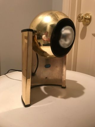 Vintage Mid Century Modern Eye Ball Table Lamp Spot Light Gold Chrome Color