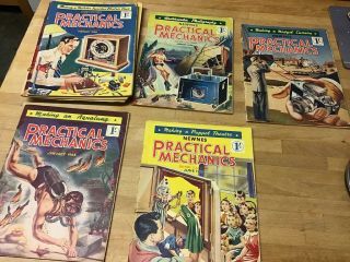 Practical Mechanics Magazines 1955/56 X 5 Jan June July Sept 1955,  Jan & Feb 56