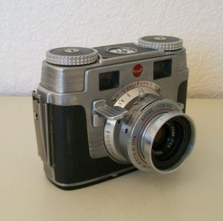 Vtg Kodak Signet 35 Camera Ektar 44mm F/3.  5 Lens W/ Case & Gold Crest Lightmeter