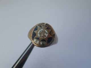 Vintage Brass British Army Service Corps Sweetheart Ring Uk Size M