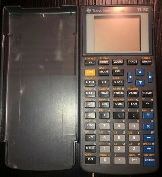 Vintage Texas Instruments Ti - 80 Plus Graphing Calculator With Cover -.
