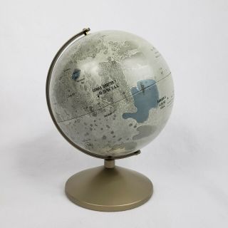 Vintage Mid Century Modern Replogle Moon Globe W/ Lunar Landings Pre - Apollo