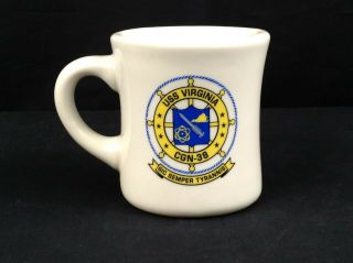 Uss Virginia Cgn 38 Military Ceramic Diner Coffee Mug Vintage Usn