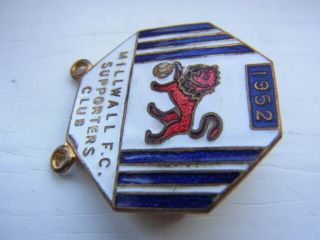MILLWALL 1952 Supporters Club Vintage Badge 2