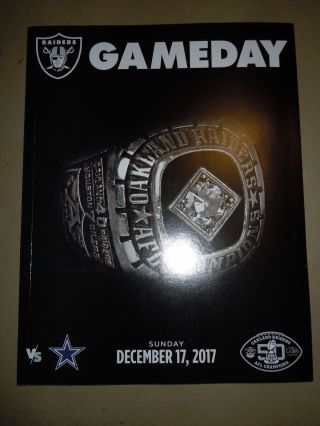Oakland Raiders Vs Dallas Cowboys Game Day Program 12/17/17