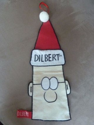 Vintage Dilbert Santa Hat Christmas Stocking Wine Bottle Bag Midwest Cannon Fall