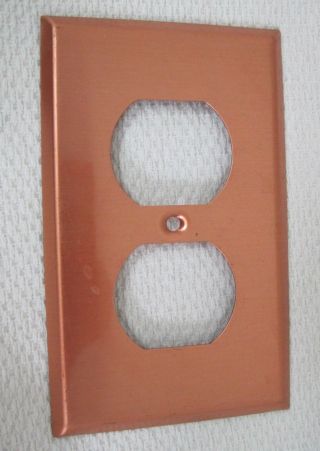 Vintage Copper Wall Plug Cover Plate 4 1/2 X 2 3/4 Inches Fair Good Shape T78