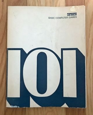 Vintage 1975 - 101 Basic Computer Games - Book David H.  Ahl Programing Language