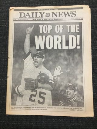 1996 World Series - Yankees Vs Braves - Baseball - York Daily News Newspaper