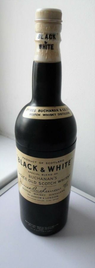 Vintage J Buchanan Black & White Scotch Whisky Musical Bottle Cigarette Holder