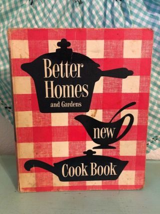 Vintage Better Homes And Gardens Cookbook 1950s Housewife Red Plaid Cover