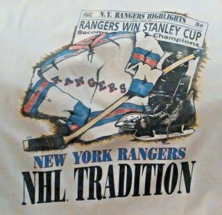 York Rangers Size Xl 1940 Newspaper Front Pages T - Shirt - Rare Vintage