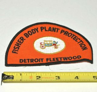 Vintage Michigan Detroit Patch Fisher Body Plant Protection Fleetwood Car Auto