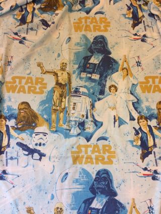 Vintage Star Wars Full Fitted Bed Sheet A Hope Made In Usa Fabric