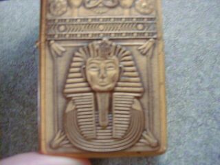 VINTAGE SLIGHTLY BRASS 1998 ZIPPO LIGHTER EGYPT KING ? SYMBOLS PIECE 2
