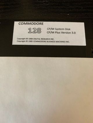 Commodore 128 Cp/m System Disk And Cp/m Utilities