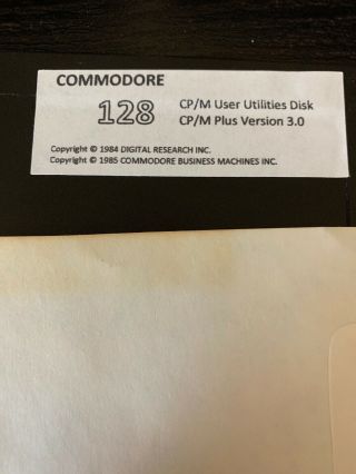 Commodore 128 CP/M System Disk and CP/M Utilities 2