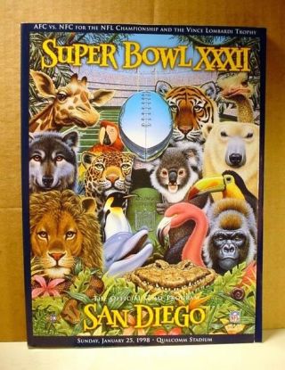 Official Game Program Bowl Xxxii Green Bay Vs Denver Broncos