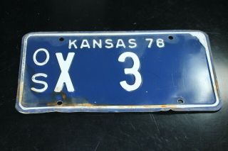 Vintage 1976 Kansas License Plate Osage County Low Numbered Tag 3