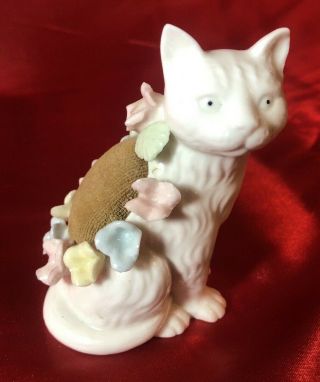 Vintage Pocelain Cat Pin Cushion Ardalt Japan