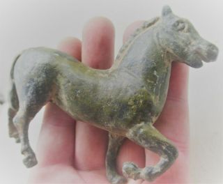 Circa 100bc - 100ad Ancient Celtic Bronze Leaping Horse Figurine