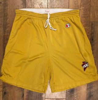 Rare Vtg 80s/90s Champion Iowa State Cyclones Athletic Nylon Shorts L 36 - 38