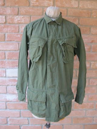 Vintage Non Rip Stop 66 67 Vietnam Us Army Special Forces Jungle Fatigue Shirt