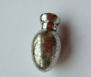 Stunning Solid Silver Miniature Perfume Bottle - Birmingham 1893