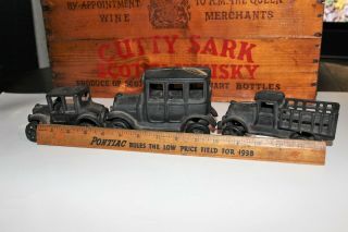 Estate Find 3 Vintage Cast Iron Toy Cars And Truck
