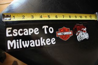 Escape To Milwaukee Harley Davidson Motorcycles Usa Hog Vintage Bumper Sticker
