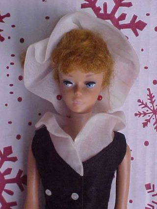 Vintage Barbie Ater Five Dress Hat & Black Open Toe JAPAN Sandals 934 from 1962 2