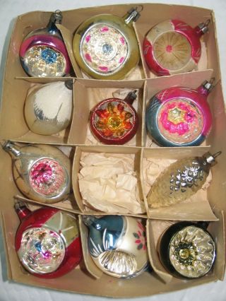 Vintage Christmas Indents Ornaments Balls From East Germany,  Poland And Usa