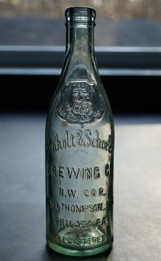 Antique Blob Top Soda Or Beer Bottle - Arnholt & Schaefer Bewing Co Philadelphia