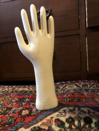 Vintage Ceramic Hand Glove Mold General Porcelain Trenton Nj Long Large No Chips