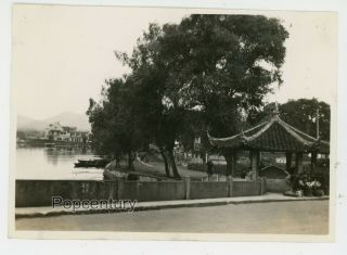 Pre Ww2 Vintage 1932 Photograph China Hang Chow Gardens Sharp Photo Hangzhou