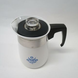 Vtg Corning Ware Cornflower Blue Coffee Percolator Pot 4 Cup