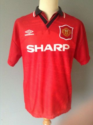 Vintage Rare Man Utd Football Shirt Medium Mens 1994 - 1996 Cantona Keane