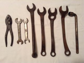 Vintage Old Antique Tools,  Model A,  Model T,  Wrenchs,  Pliers,  " Ford " Set Of 8