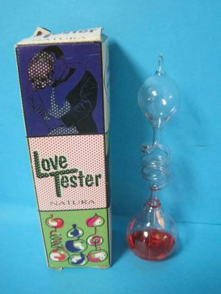 Awesome Vintage Love Tester Natuka Glass Pinwheel 7386 - 20 Hand Boiler Rare Box