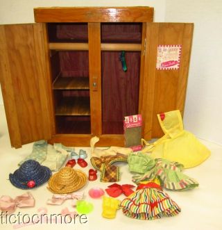 Vintage Vogue Ginny Doll Wardrobe W/ Tagged Clothes Shoes Hats Raincoat