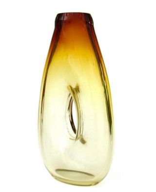 Vintage Mid Century Murano Art Glass Amberina Unusual Shape Vase 24.  5cm Tall 2