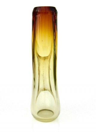 Vintage Mid Century Murano Art Glass Amberina Unusual Shape Vase 24.  5cm Tall 3