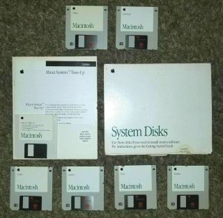 Apple Macintosh System 7.  0.  1 Operating System 7 Floppy Disk Set Tuneup