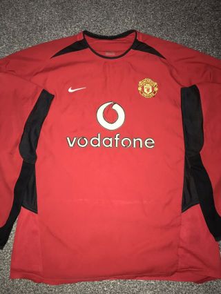 Manchester United Home Shirt 2002/04 Long Sleeved Medium Rare And Vintage