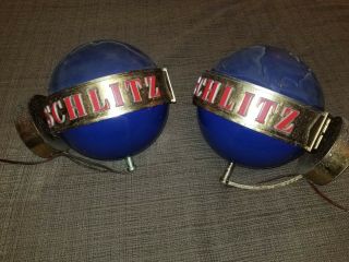Schlitz vintage 1964 lighted motion globe spinning wall sconces 3